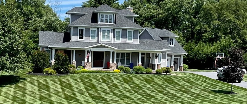 Beautiful lawn in Westminster, MD after lawn care service.