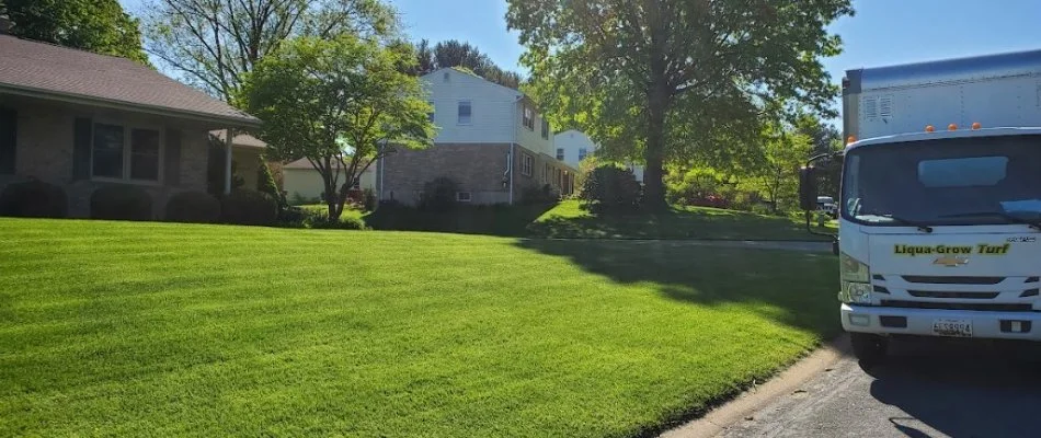 Company truck in front of a property in Westminster, MD.